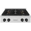 imageZLINE Autograph Edition 30 in Paramount Gas Rangetop with 4 Burner DuoPro Cooktop in Satin Stainless Steel and Matte Black Accents PSRTSZ30MB