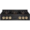 imageZLINE Autograph Edition 36 in Classic Gas Rangetop with 6 Burner DuoPro Cooktop in Black Stainless Steel and Polished Gold Accents PCRTBZ36G