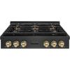 imageZLINE Autograph Edition 36 in Paramount Gas Rangetop with 6 Burner DuoPro Cooktop in Black Satin Stainless Steel and Champagne Bronze Accents PSRTBSZ36CB