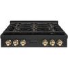 imageZLINE Autograph Edition 36 in Paramount Gas Rangetop with 6 Burner DuoPro Cooktop in Black Stainless Steel and Champagne Bronze Accents PSRTBZ36CB