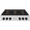 imageZLINE Autograph Edition 36 in Paramount Gas Rangetop with 6 Burner DuoPro Cooktop in Stainless Steel and Matte Black Accents PSRTZ36MB