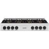 imageZLINE Autograph Edition 48 in Classic Gas Rangetop with 8 Burner DuoPro Cooktop in Satin Stainless Steel and Matte Black Accents PCRTSZ48MB