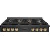 imageZLINE Autograph Edition 48 in Paramount Gas Rangetop with 8 Burner DuoPro Cooktop in Black Satin Stainless Steel and Champagne Bronze Accents PSRTBSZ48CB