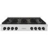imageZLINE Autograph Edition 48 in Paramount Gas Rangetop with 8 Burner DuoPro Cooktop in Satin Stainless Steel and Matte Black Accents PSRTSZ48MB