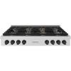 imageZLINE Autograph Edition 48 in Paramount Gas Rangetop with 8 Burner DuoPro Cooktop in Stainless Steel and Matte Black Accents PSRTZ48MB