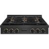 imageZLINE Designer Collection 36 in Paramount Gas Rangetop with 6 Burner DuoPro Cooktop in Black Satin Stainless Steel with Matte Black and Champagne Bronze Accents PSRTBSZ36MBCB