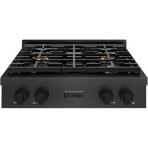 imageZLINE 30 in Paramount Gas Rangetop with 4 Burner DuoPro Cooktop in Black Satin Stainless Steel PSRTBS30