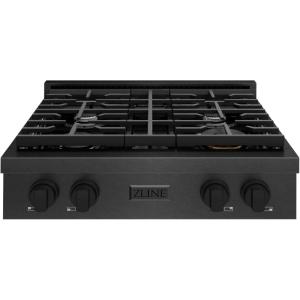 imageZLINE 30 in Paramount Gas Rangetop with 4 Burners and Porcelain Cooktop in Black Satin Stainless Steel SRTBS30