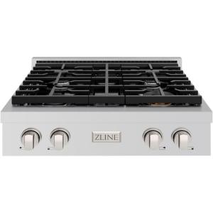 imageZLINE 30 in Paramount Gas Rangetop with 4 Burners and Porcelain Cooktop in Stainless Steel SRT30