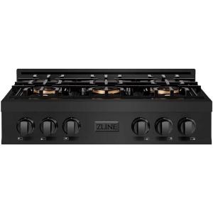 imageZLINE 36 in Classic Gas Rangetop with 6 Burner DuoPro Cooktop in Black Stainless Steel PCRTB36