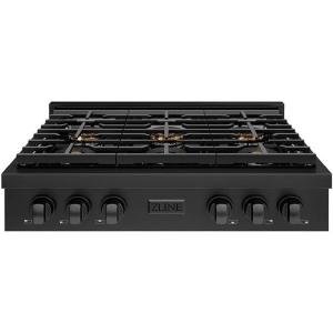 imageZLINE 36 in Paramount Gas Rangetop with 6 Burner DuoPro Cooktop in Black Stainless Steel PSRTB36