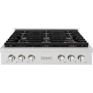 imageZLINE 36 in Paramount Gas Rangetop with 6 Burners and Porcelain Cooktop in Satin Stainless Steel SRTS36