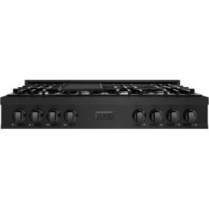 imageZLINE 48 in Classic Gas Rangetop with 8 Burners and Porcelain Cooktop in Black Stainless Steel