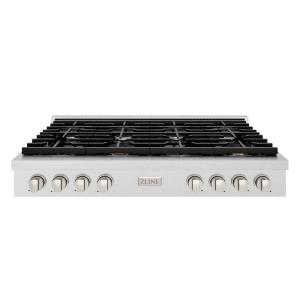 imageZLINE 48 in Paramount Gas Rangetop with 8 Burners and Porcelain Cooktop in Satin Stainless Steel SRTS48
