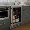 imageZ Line Kitchen and Bath ZLINE 24 Autograph Edition 154 Can Beverage Cooler Fridge with Adjustable Shelves in Stainless Steel with Champagne Bronze Accents RBVZUS24CB