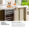 imageZ Line Kitchen and Bath ZLINE 24 Autograph Edition 154 Can Beverage Cooler Fridge with Adjustable Shelves in Stainless Steel with Champagne Bronze Accents RBVZUS24CB