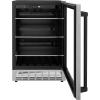 imageZ Line Kitchen and Bath ZLINE 24 Autograph Edition 154 Can Beverage Cooler Fridge with Adjustable Shelves in Stainless Steel with Matte Black Accents RBVUS24MB