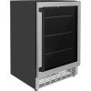 imageZ Line Kitchen and Bath ZLINE 24 Autograph Edition 154 Can Beverage Cooler Fridge with Adjustable Shelves in Stainless Steel with Matte Black Accents RBVUS24MB