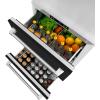 imageZ Line Kitchen and Bath ZLINE 24 in Touchstone 168 Can OutdoorRated Dual Refrigerator Drawer with Black Matte Doors RDSOBLM24