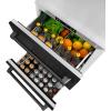 imageZ Line Kitchen and Bath ZLINE 24 in Touchstone 168 Can OutdoorRated Dual Refrigerator Drawer with Black Stainless Steel Doors RDSOBS24