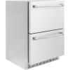 imageZ Line Kitchen and Bath ZLINE 24 in Touchstone 168 Can OutdoorRated Dual Refrigerator Drawer with Stainless Steel Doors RDSOST24
