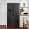 imageZ Line Kitchen and Bath ZLINE 36 in 289 cu ft StandardDepth French Door External Water Dispenser Refrigerator with Dual Ice Maker in FingerprintResistant Black Stainless Steel RSMW36BS