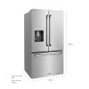 imageZ Line Kitchen and Bath ZLINE 36 in 289 cu ft StandardDepth French Door External Water Dispenser Refrigerator with Dual Ice Maker in FingerprintResistant Stainless Steel RSMW36