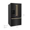 imageZ Line Kitchen and Bath ZLINE Autograph 36 in Black Stainless Standard Refrigerator wBronze Handles RSMZW36BSCB