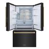 imageZ Line Kitchen and Bath ZLINE Autograph 36 in Black Stainless Standard Refrigerator wBronze Handles RSMZW36BSCB