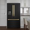 imageZ Line Kitchen and Bath ZLINE Autograph 36 in Black Stainless Standard Refrigerator wGold Handles RSMZW36BSFG