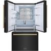 imageZ Line Kitchen and Bath ZLINE Autograph 36 in Black Stainless Standard Refrigerator wGold Handles RSMZW36BSG