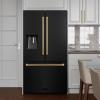 imageZ Line Kitchen and Bath ZLINE Autograph 36 in Black Stainless Standard Refrigerator wGold Handles RSMZW36BSG