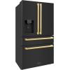 imageZ Line Kitchen and Bath ZLINE Autograph 36 in Black Steel CounterDepth Refrigerator wGold Handles RFMZW36BSFG