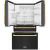 imageZ Line Kitchen and Bath ZLINE Autograph 36 in Black Steel CounterDepth Refrigerator wGold Handles RFMZW36BSFG