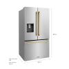 imageZ Line Kitchen and Bath ZLINE Autograph 36 in StandardDepth Refrigerator wChampagne Bronze Handles RSMZW36CB