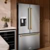 imageZ Line Kitchen and Bath ZLINE Autograph 36 in StandardDepth Refrigerator wChampagne Bronze Handles RSMZW36CB