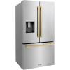 imageZ Line Kitchen and Bath ZLINE Autograph 36 in StandardDepth Refrigerator wChampagne Bronze Handles RSMZW36FCB