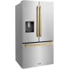 imageZ Line Kitchen and Bath ZLINE Autograph 36 in StandardDepth Refrigerator wPolished Gold Handles RSMZW36FG