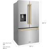imageZ Line Kitchen and Bath ZLINE Autograph 36 in StandardDepth Refrigerator wPolished Gold Handles RSMZW36G