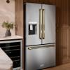 imageZ Line Kitchen and Bath ZLINE Autograph 36 in StandardDepth Refrigerator wPolished Gold Handles RSMZW36G