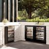 imageZLINE 24 in Touchstone 151 Can Beverage Fridge With Black Stainless Steel Glass Door RBSOBS24