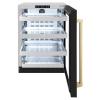 imageZLINE Autograph Edition 24 in Touchstone 151 Can Beverage Fridge With Black Matte Glass Door And Champagne Bronze Handle RBSOZBLM24CB