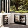 imageZLINE Autograph Edition 24 in Touchstone 151 Can Beverage Fridge With Black Stainless Steel Glass Door And Champagne Bronze Handle RBSOZBS24CB