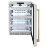imageZLINE Autograph Edition 24 in Touchstone 151 Can Beverage Fridge With Satin Stainless Steel Glass Door And Polished Gold Handle RBSOZSN24G