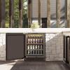 imageZLINE Autograph Edition 24 in Touchstone 151 Can Beverage Fridge With Solid Stainless Steel Door And Matte Black Handle RBSOZST24MB