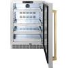 imageZLINE Autograph Edition 24 in Touchstone 151 Can Beverage Fridge With Solid Stainless Steel Door And Polished Gold Handle RBSOZST24G