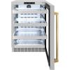 imageZLINE Autograph Edition 24 in Touchstone 151 Can Beverage Fridge With Stainless Steel Glass Door And Polished Gold Handle RBSOZGS24G
