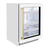 imageZLINE Autograph Edition 24 in Touchstone 151 Can Beverage Fridge With White Matte Glass Door And Champagne Bronze Handle RBSOZWM24CB