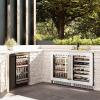 imageZLINE Autograph Edition 24 in Touchstone 151 Can Beverage Fridge With White Matte Glass Door And Champagne Bronze Handle RBSOZWM24CB