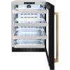 imageZLINE Autograph Edition 24 in Touchstone 151 Can Beverage Fridge with Black Stainless Steel Glass Door and Polished Gold Helix Handle RBSOZBS24KG